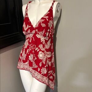 Floral Red Women's Top
